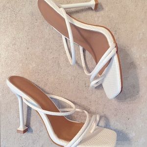 White Strappy Heels